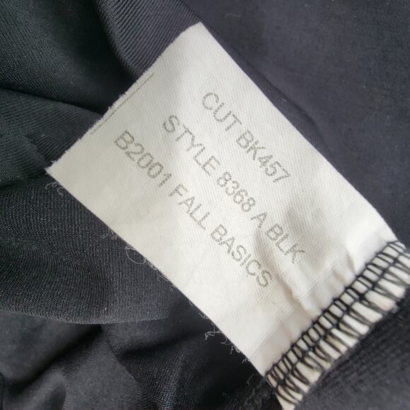 4/$25 -VTG British Khaki Black Basic Capsule Crew Neck Pullover 3/4 Sleeve Top S - Picture 4 of 4